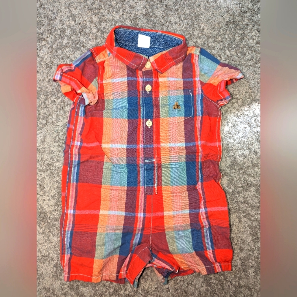 2/$20. Gap orange romper. Summer. Baby 6-12 months. EUC.